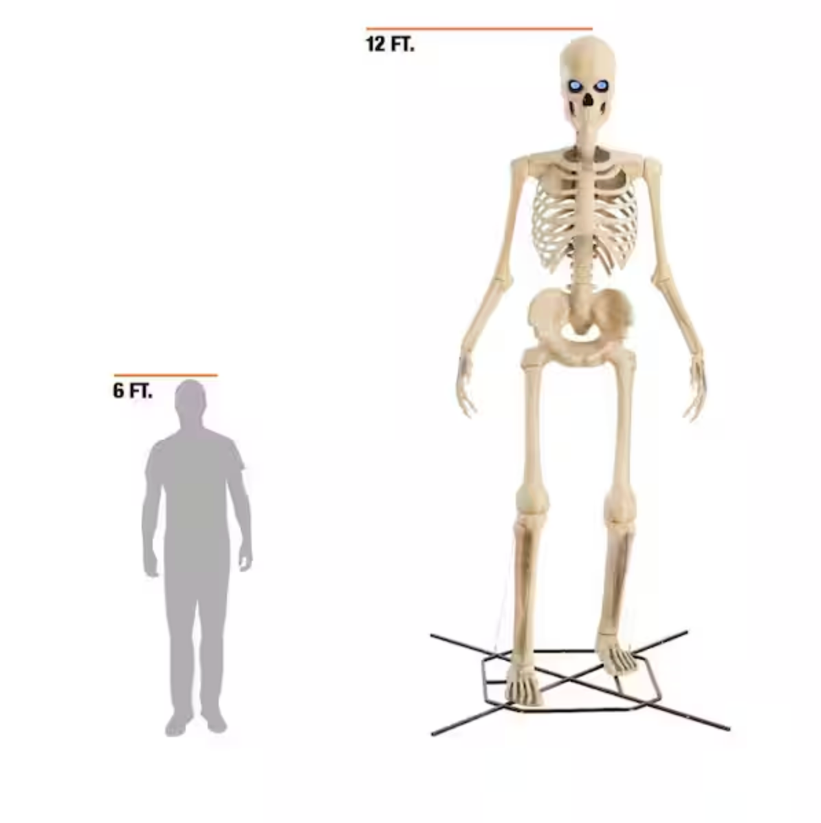 12 ft. Grave & Bones Giant-Sized Skelly with Animated LCD Eyes H5