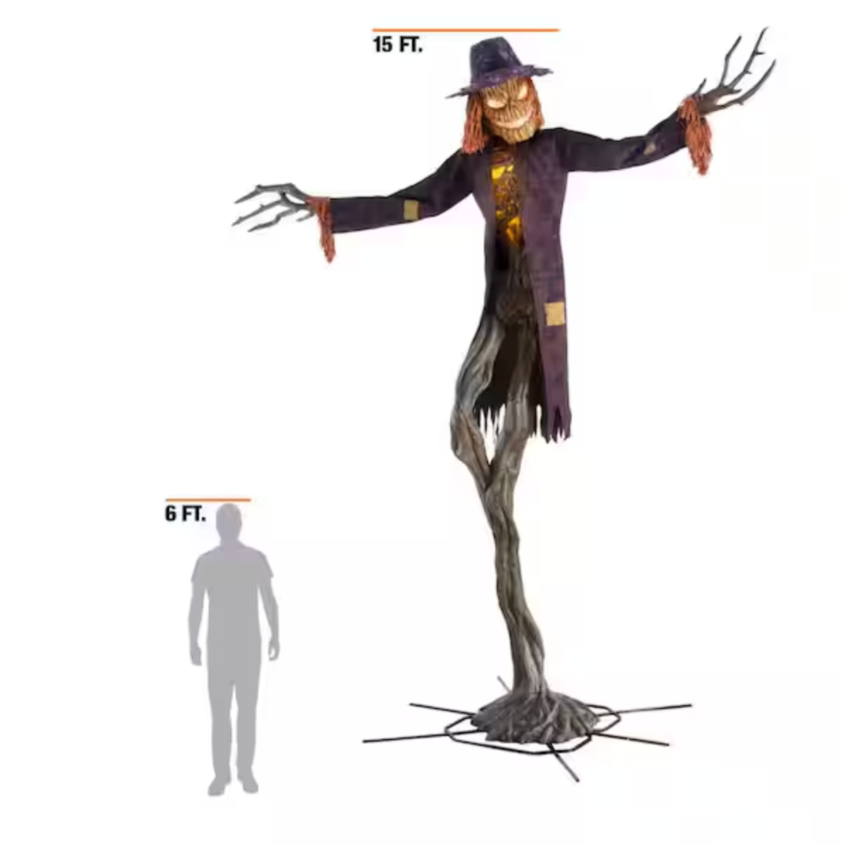 15 ft. Gruesome Grounds Giant-Sized Animated LED Worricrow H10