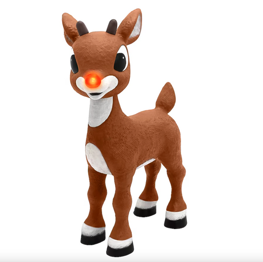 3-ft LED Animatronic Red-Nosed Reindeer Yard Decoration