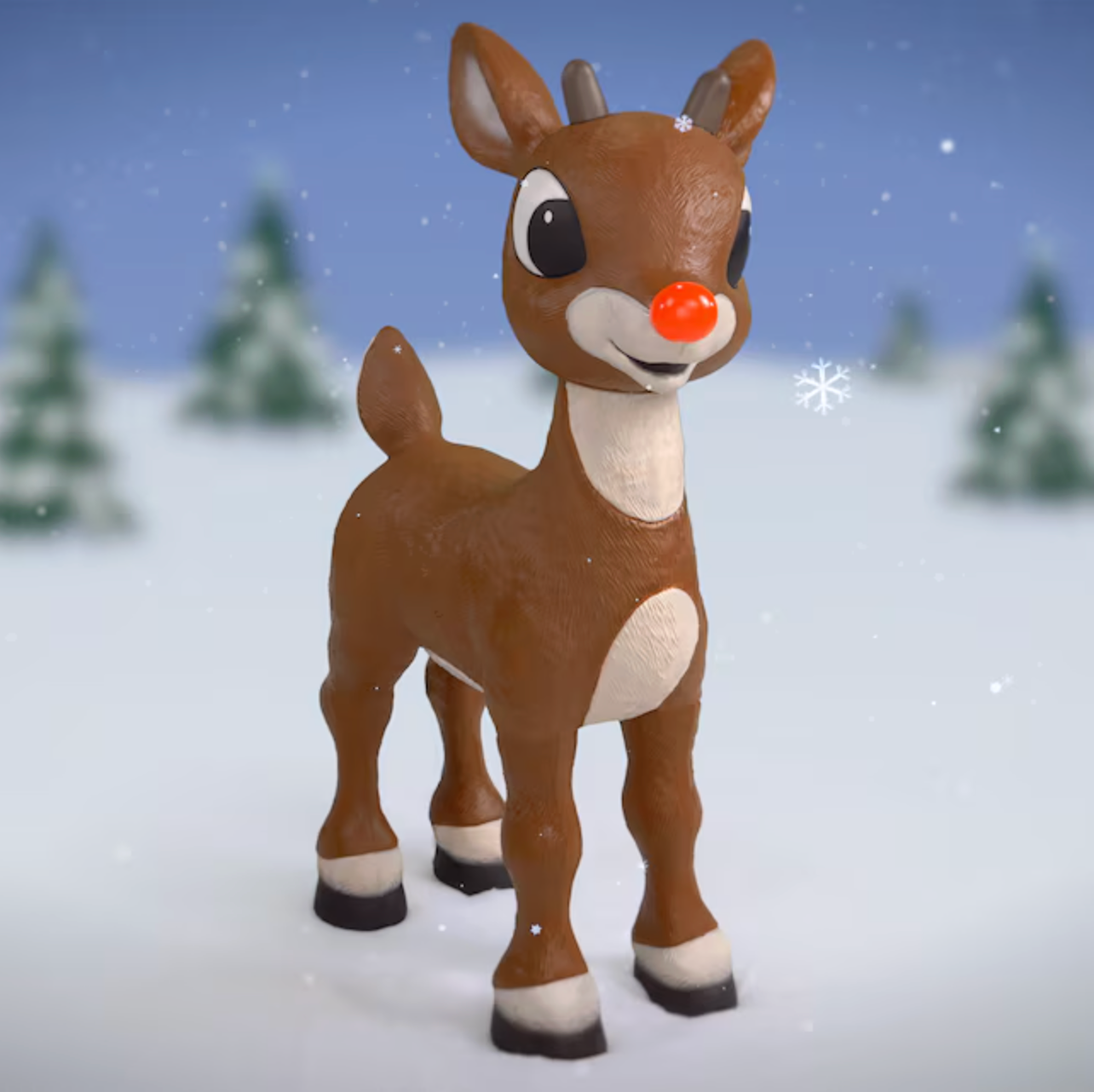 3-ft LED Animatronic Red-Nosed Reindeer Yard Decoration
