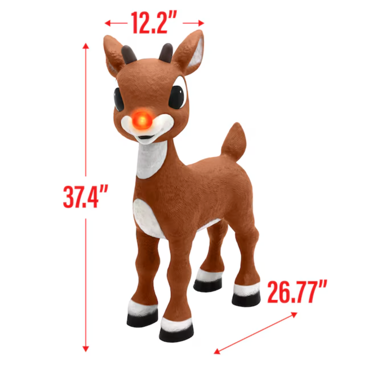 3-ft LED Animatronic Red-Nosed Reindeer Yard Decoration